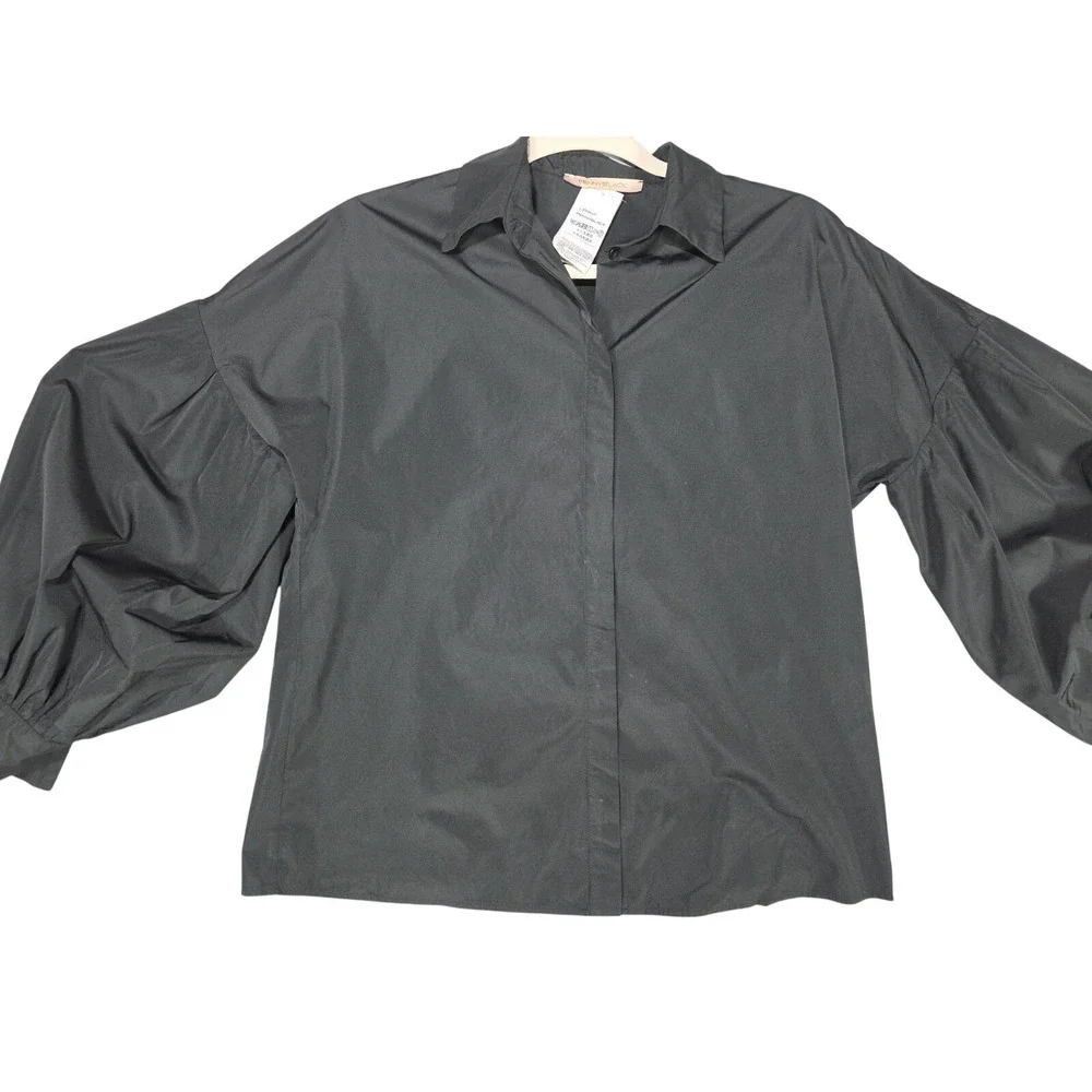 Black Blouson Sleeve Blouse Sculptural Volume Business Core Size 4 Pennyblack - Picture 1 of 8